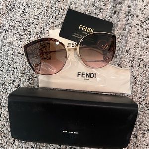 Fendi Brown Gradient Cat Eye Ladies Sunglasses